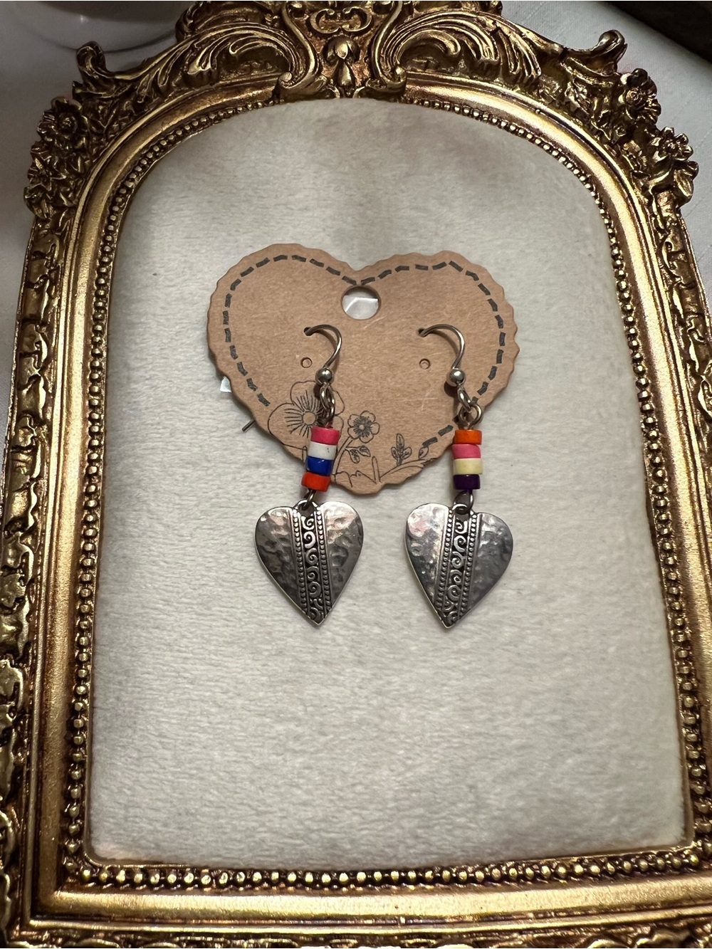 Brighton Mingle Medley Beaded Heart French Wire Earrings